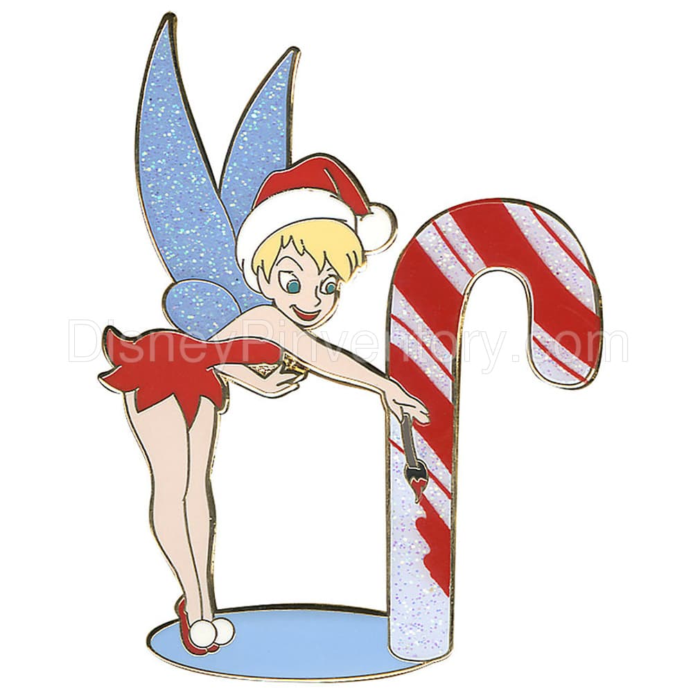 Christmas Tinker Bell Pin Set - Tinker Bell Painting Candy Cane Pin - Pin 9127