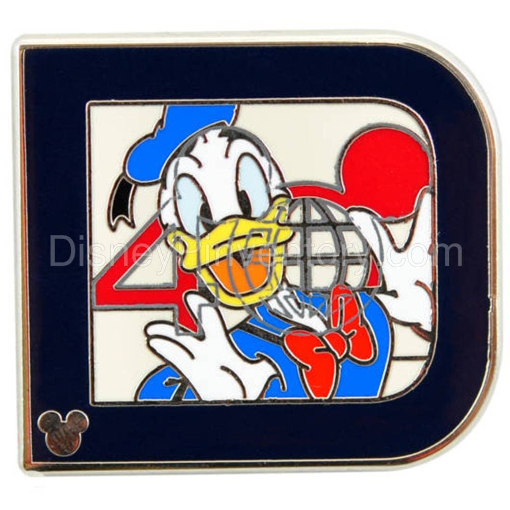 2011 Hidden Mickey Series - Wave A - Classic 'D' Collection - Donald Duck - Pin 9302