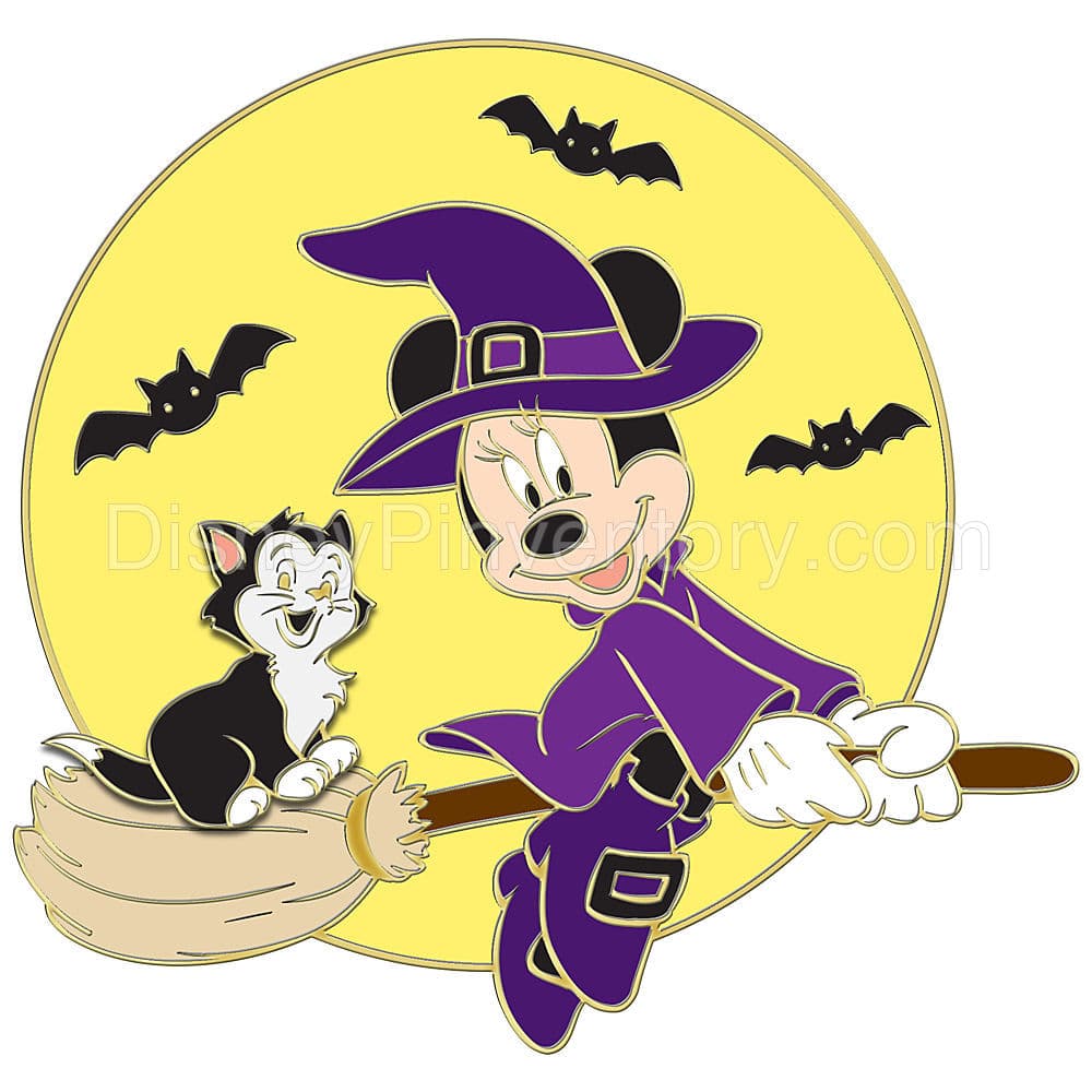 Halloween Figaro with Witch Minnie Mouse Pin - Pin 9861