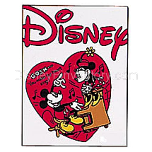 Disney Catalog Cover Art Pin Series Set #1 - Valentine Mickey and Minnie Pin - Pin 990