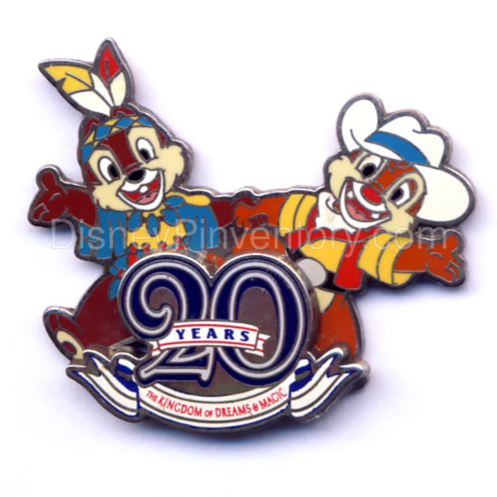 Tokyo Disneyland 20th Anniversary - Chip & Dale Pin - Pin 1085