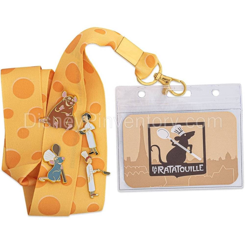 Pixar Ratatouille Lanyard with Cardholder & 4 Enamel Pins - Pin 13453