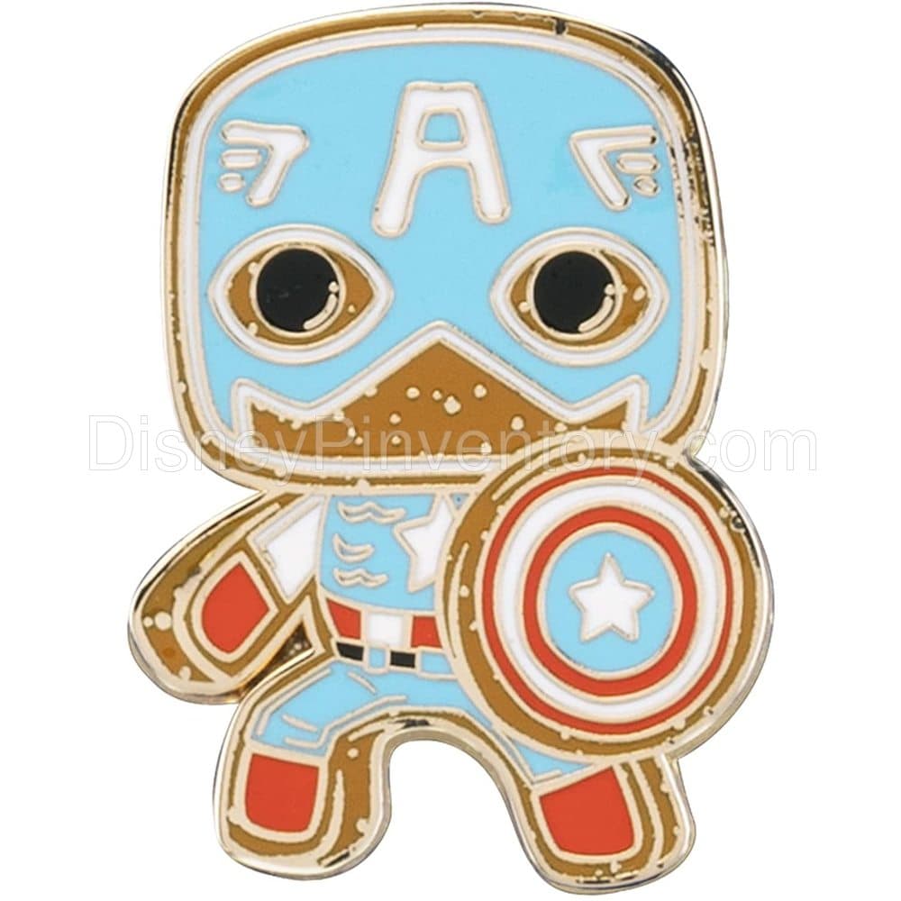 Loungefly: Marvel Gingerbread - Avengers 8 Piece Pin Set - Captain America Pin - Amazon Exclusive - Pin 17761