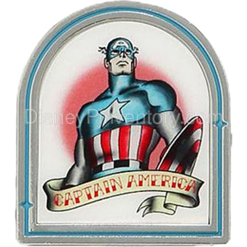 Marvel Character Tattoo Blind Box Pin Set - Captain America - Pin 32406