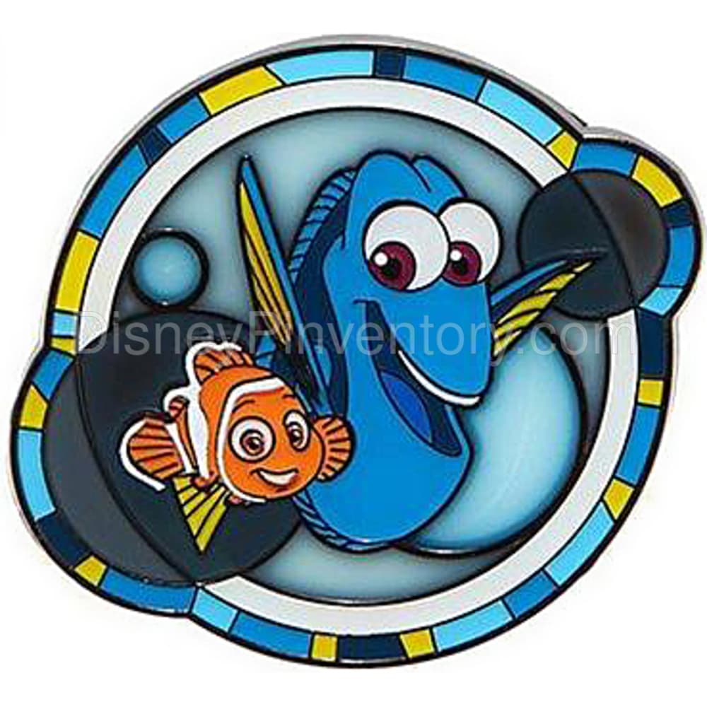 Loungefly Disney Pixar Characters Stained Glass Blind Box Pin Set - Nemo & Dory - Pin 32547