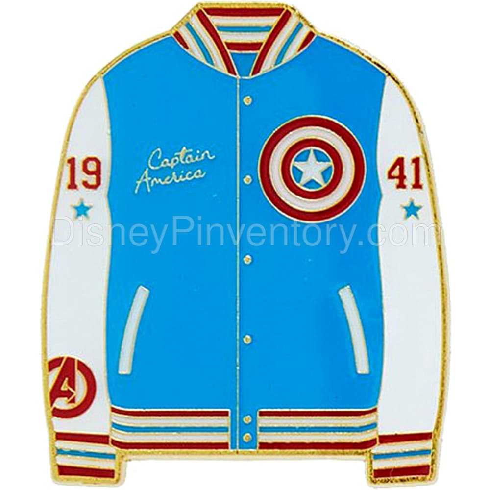 Loungefly Marvel Hero Varsity Jacket Blind Box Pin Set - Captain America Pin - BoxLunch Exclusive - Pin 35157