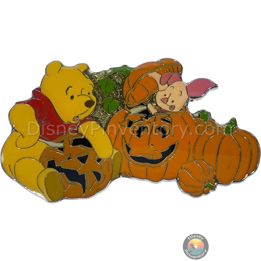 Disneyland Paris - Pooh & Piglet Pumpkin Carving Pin - Halloween 2001 - Pin 37868
