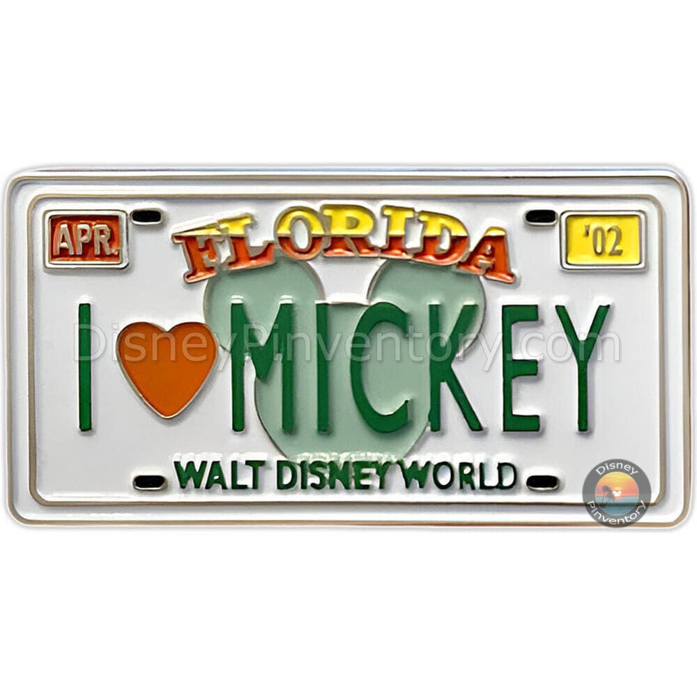 I Love Mickey License Plate Pin - Cast Lanyard Series - Pin 45175