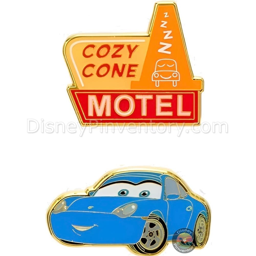 Loungefly Disney Pixar Cars Signs Blind Box Pin Set - Sally & Cozy Cone Motel Sign Set - BoxLunch Exclusive - Pin 45405