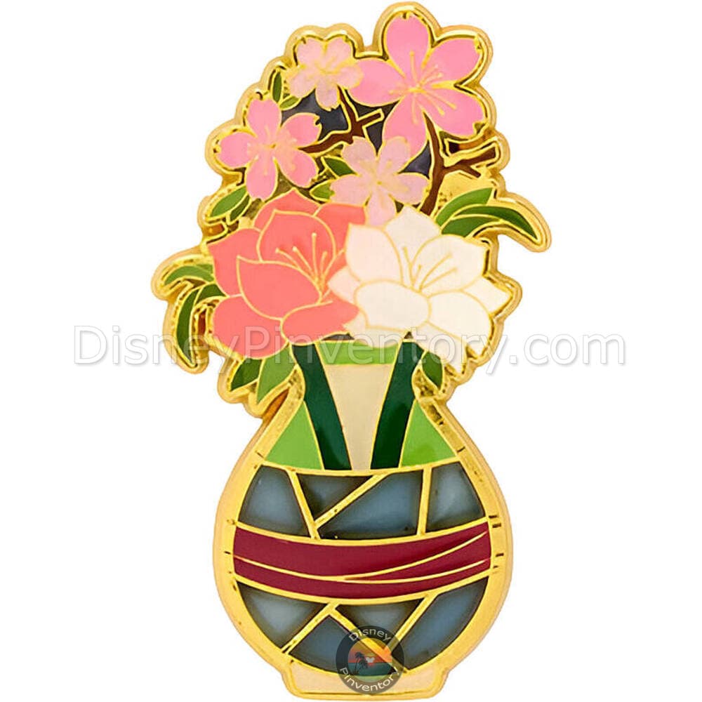 Loungefly Disney Princess Flower Vase Stained Glass Blind Box Pin Set - Mulan - BoxLunch Exclusive - Pin 46217