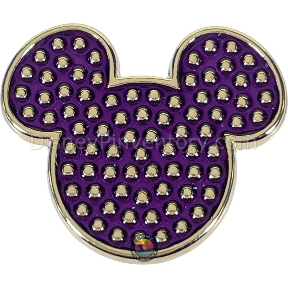 Mickey Mouse Dotted Icon Rainbow Colored Pin Set - Purple - Pin 47373