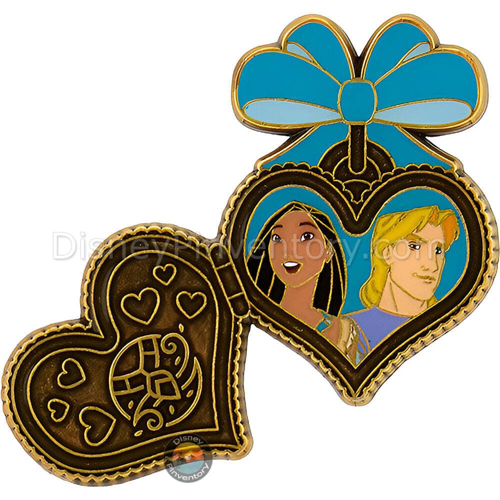 Loungefly Disney Princess Couple Locket Blind Box Pin Set - Pocahontas & John Smith - Hot Topic Exclusive - Pin 48156