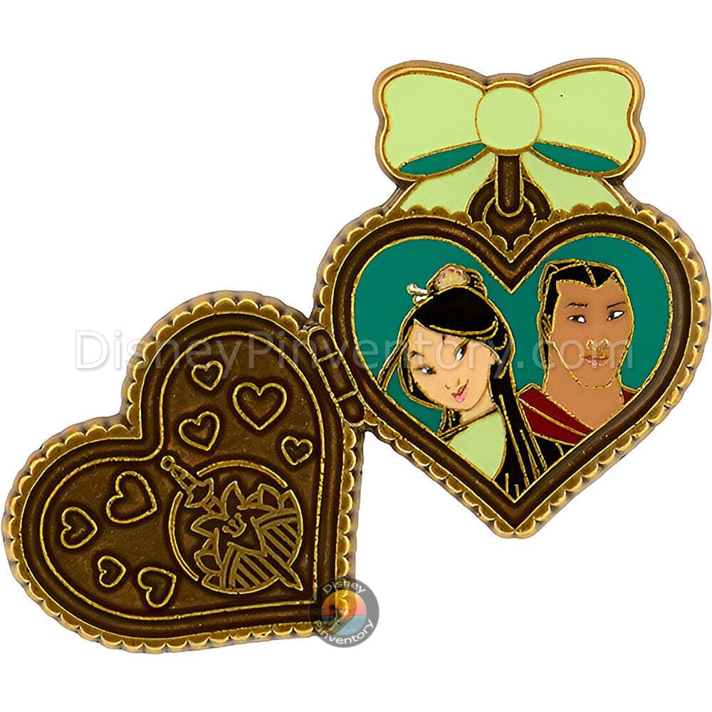 Loungefly Disney Princess Couple Locket Blind Box Pin Set - Mulan & Li Shang - Hot Topic Exclusive - Pin 48158