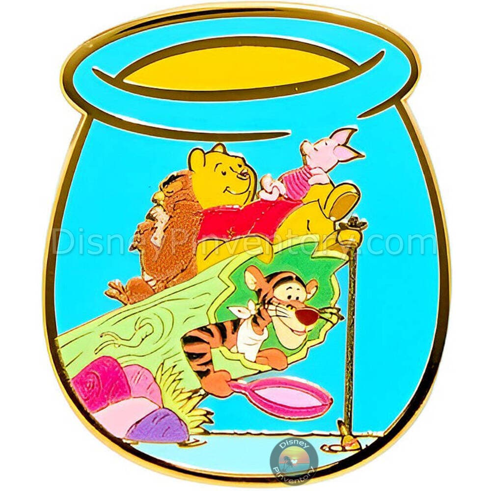 Disney Winnie the Pooh Character Honey Pot Blind Box Pin Set - Owl, Pooh, Piglet & Tigger Fishing - BoxLunch Exclusive - Pin 51124