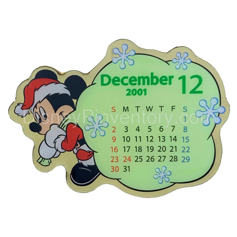 December 2001 Calendar - Mickey Mouse - Pin 739