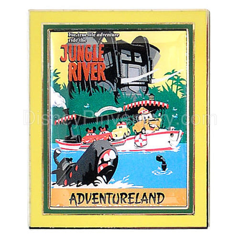 2011 Walt Disney World Cars 2 Vintage Poster Pin Set - (4-pc) - Mater, Mia & Tia and Luigi / Jungle Cruise Pin - Pin 9352