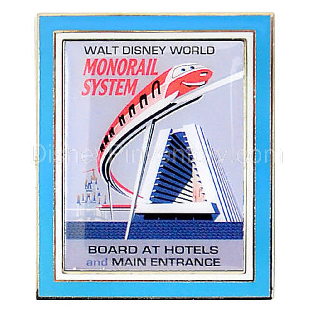 2011 Walt Disney World Cars 2 Vintage Poster Pin Set - (4-pc) - Lightning McQueen / Monorail - Pin 9355